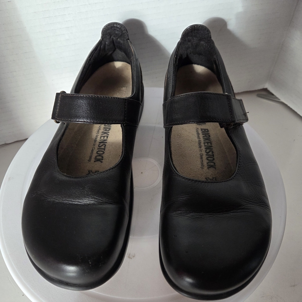 Birkenstock Women's Black Leather Mary Jane Shoes Size 36 Or 5-5.5 - Picture 2 of 9